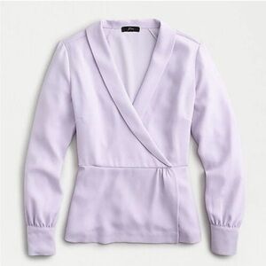 J. Crew Drapey Faux-wrap Blouse in 365 Crepe